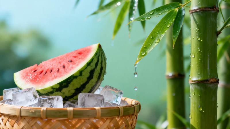 竹影冰瓜 清凉一夏图片