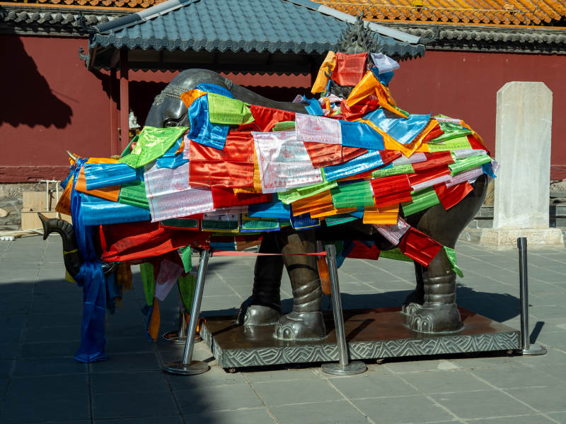 彩旗覆铜象 古寺祈吉祥图片