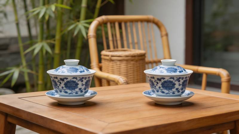 竹影茶韵 青花静雅图片