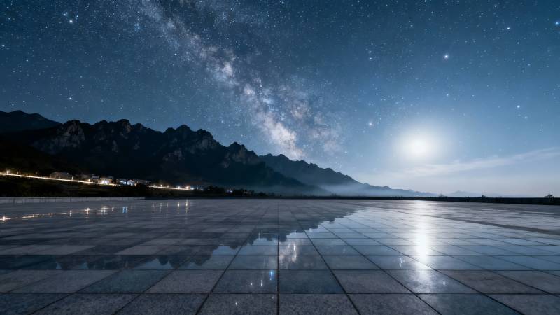 星空银河映山前广场图片