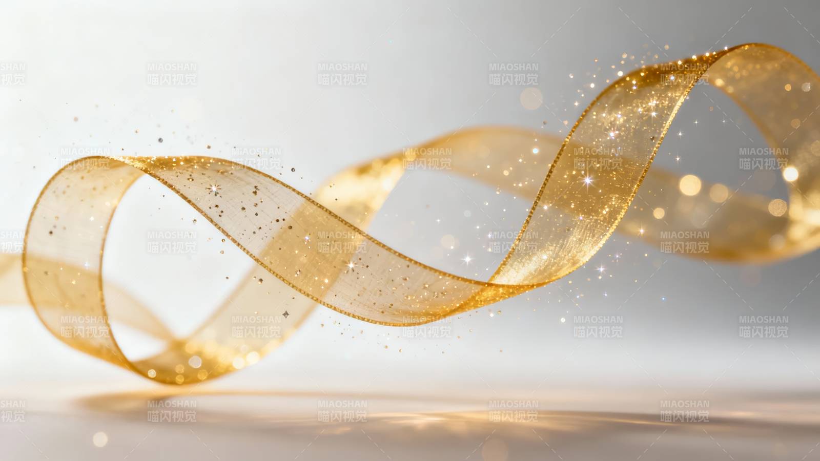 金色丝带飘舞 星光闪烁图片