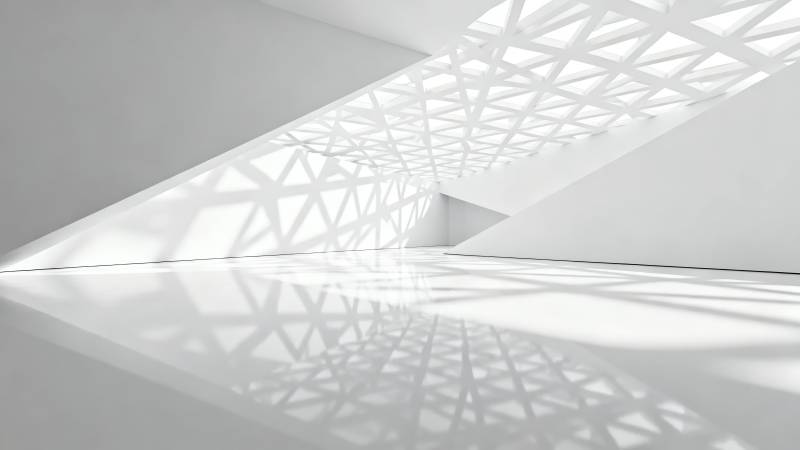 光影几何 纯白空间图片
