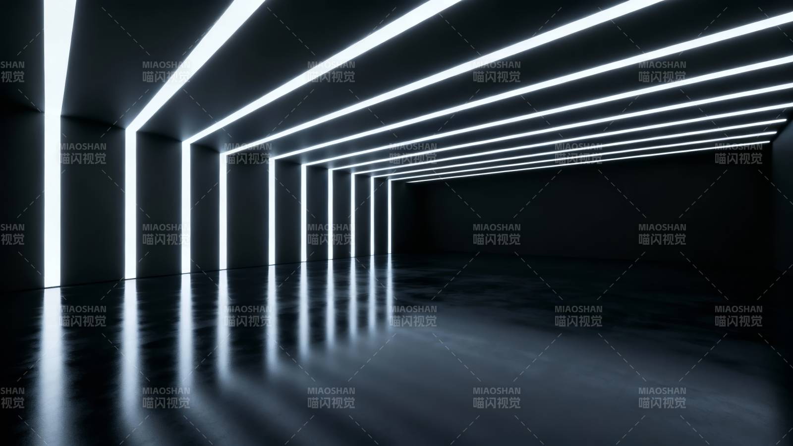 未来感光影隧道空间图片