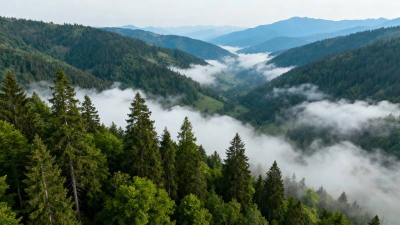云海绕青山 松林隐仙境图片