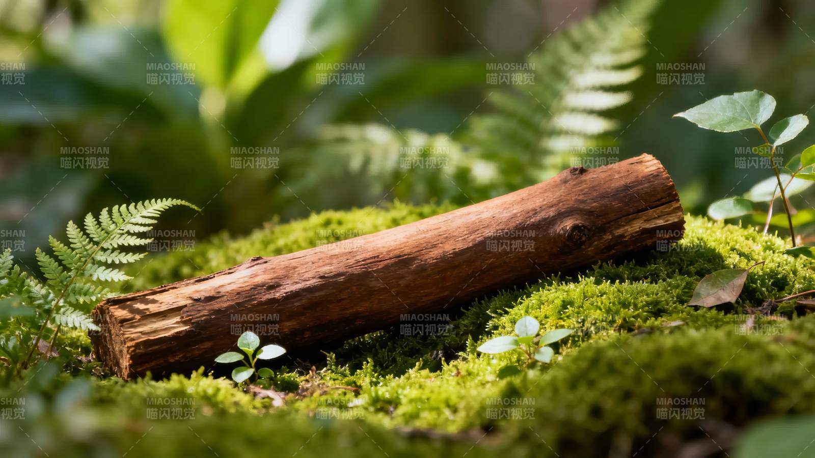 苔上枯木 绿意盎然图片