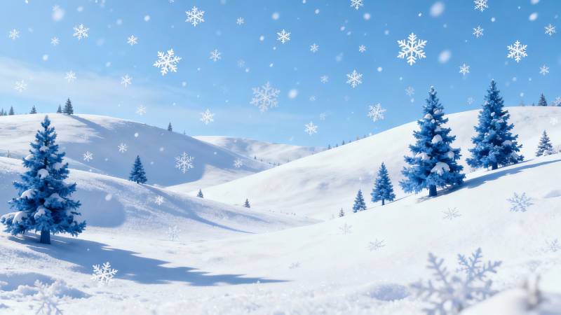 雪落松林 冬日仙境图片