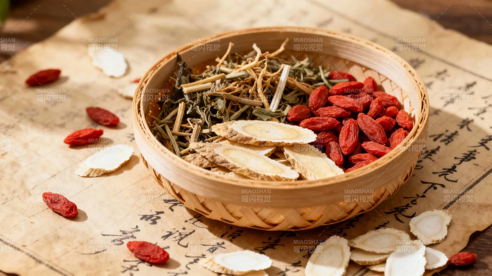 中药养生 枸杞黄芪草本配伍图片