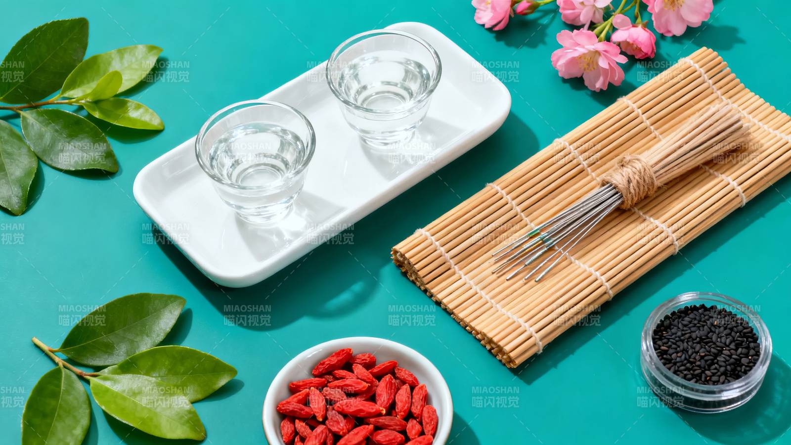 养生茶配枸杞黑芝麻图片