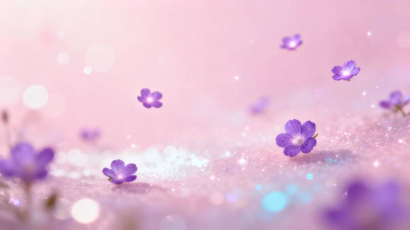 粉紫花雨 梦幻微光图片