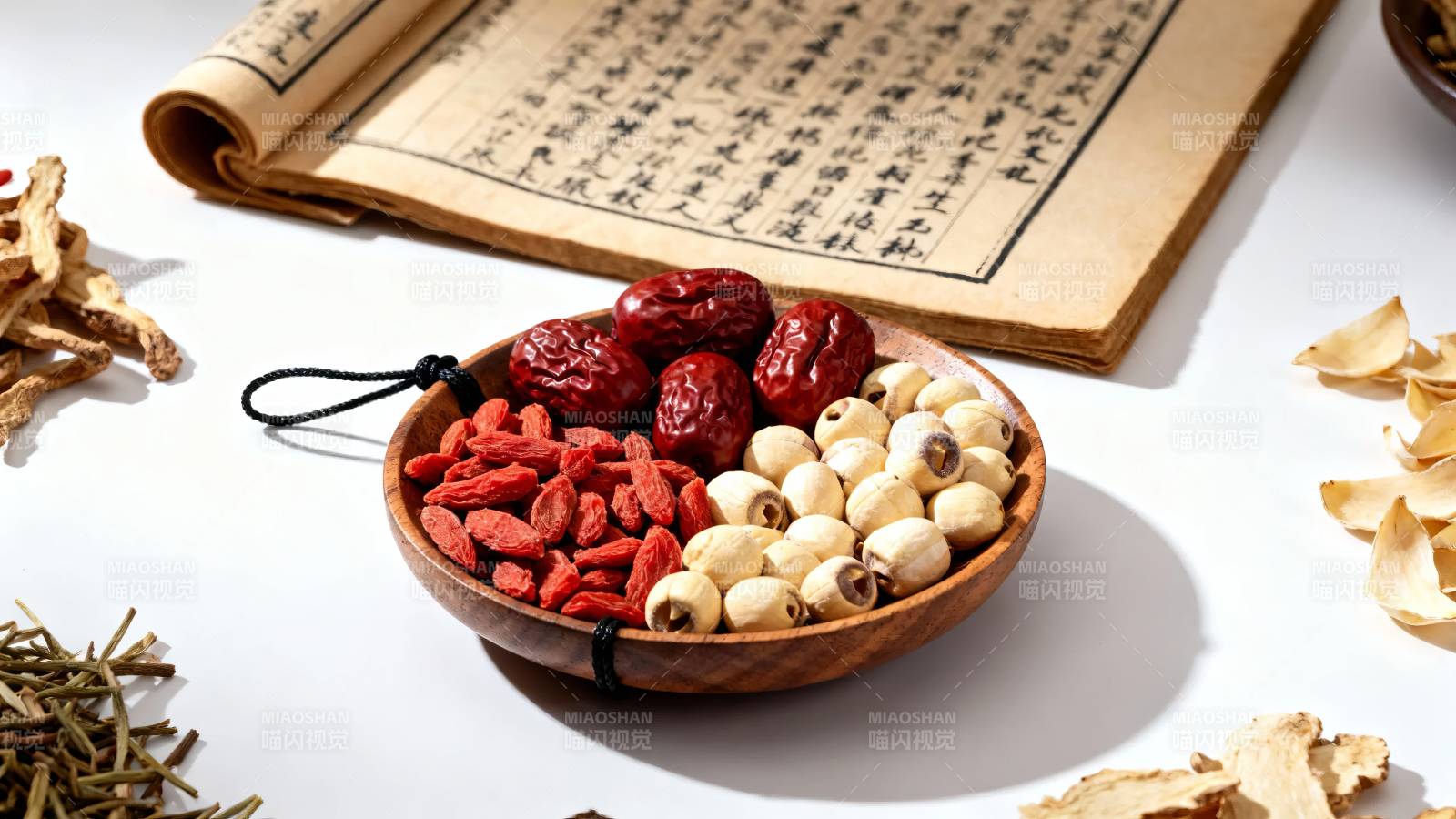 养生食材 红枣枸杞莲子图片