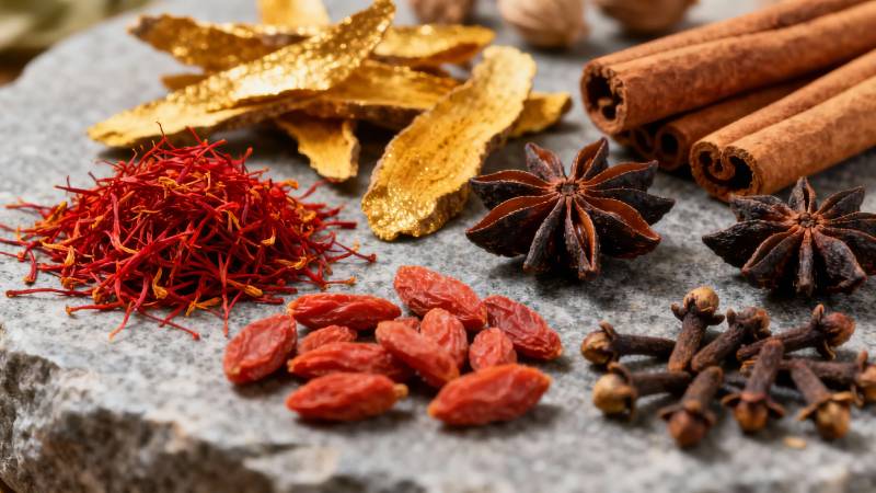 香料荟萃 八角桂皮藏红花图片
