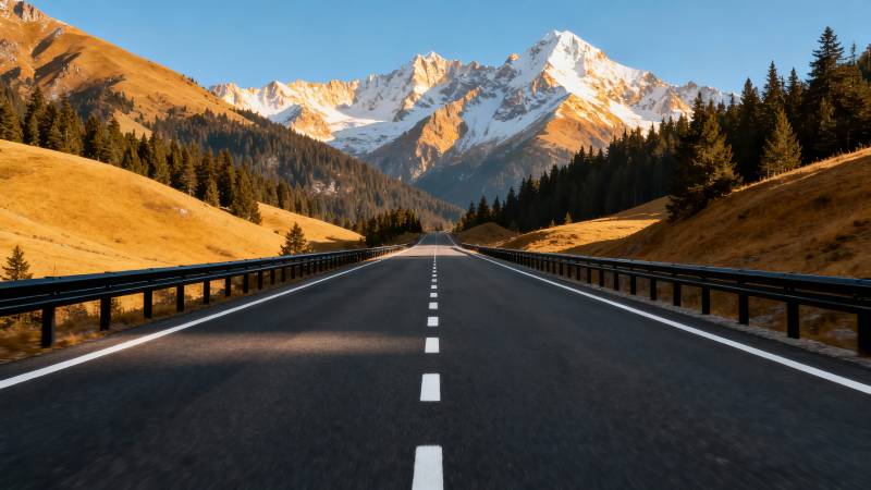 雪山公路 直通天际图片