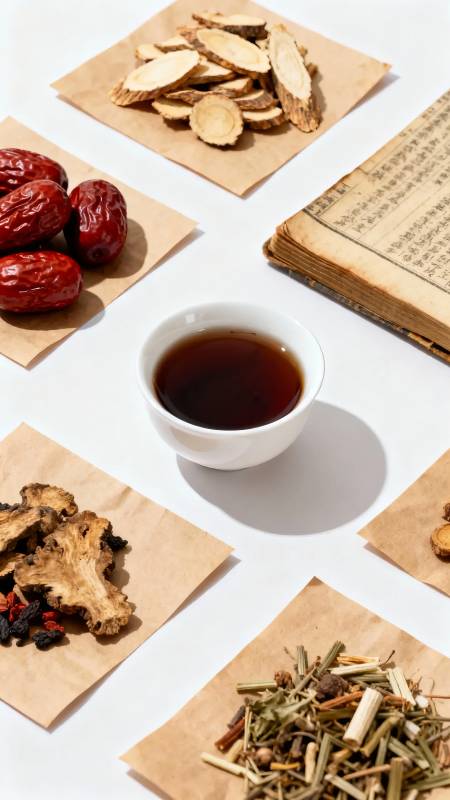 中药茶饮与古籍相伴图片
