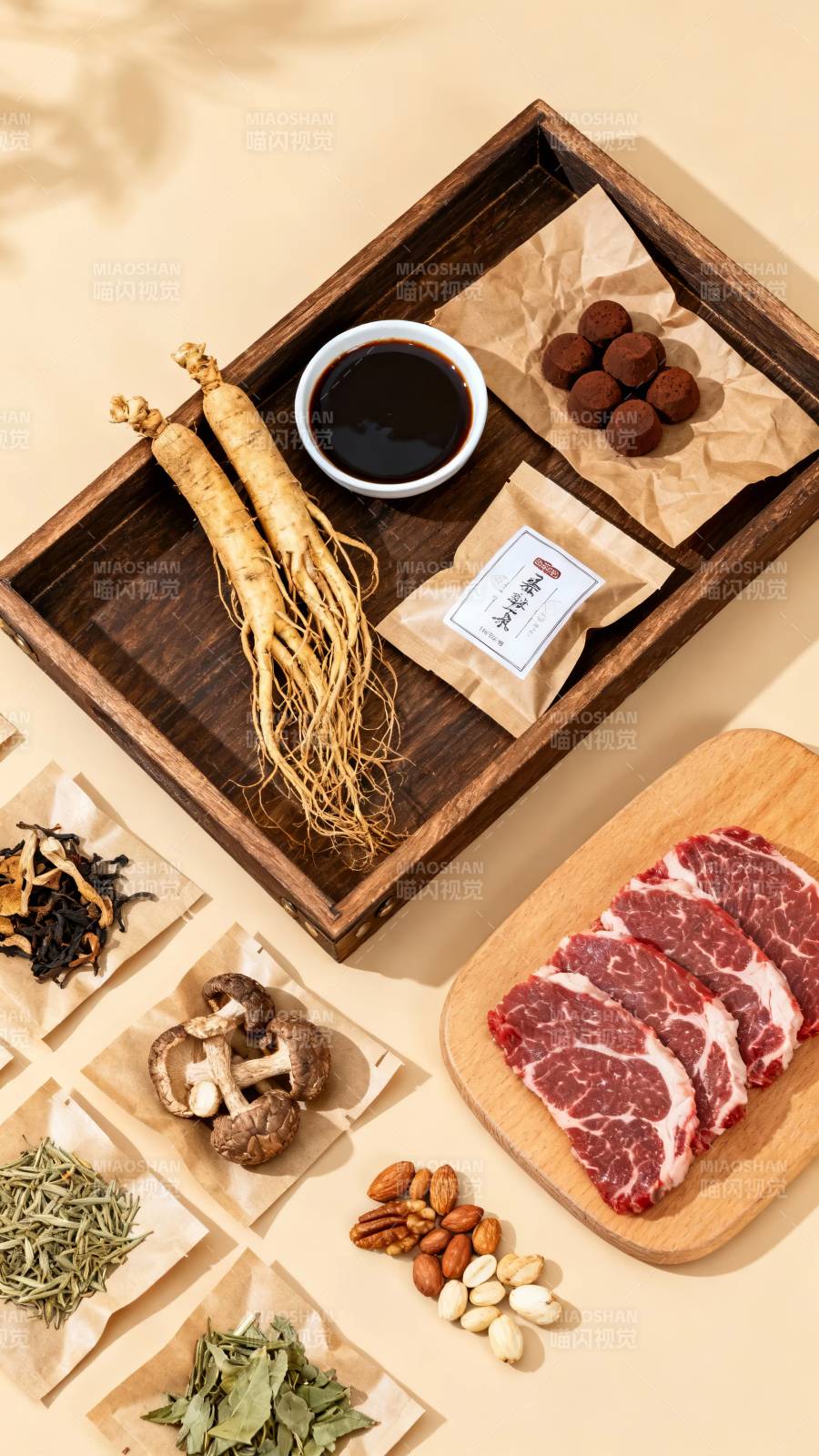 滋补食材精选摆盘图片
