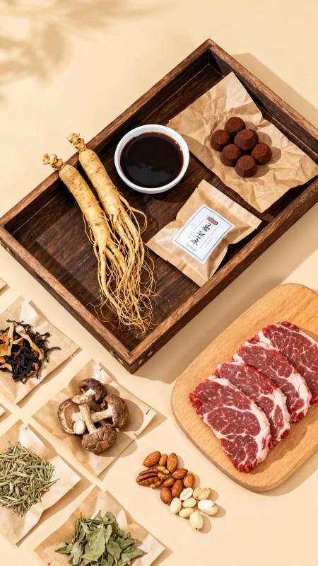 滋补食材精选摆盘图片