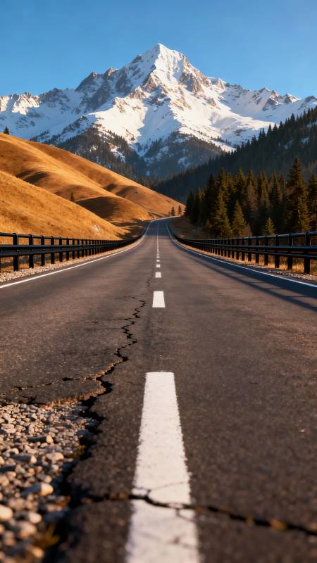 雪山公路 直通天际图片