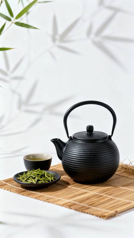 竹影茶韵 黑壶静雅图片
