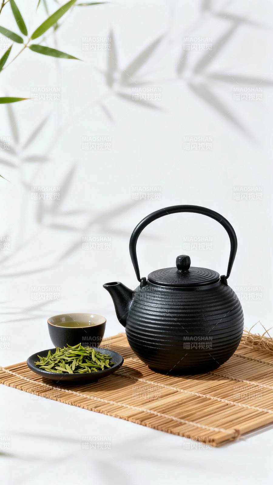 竹影茶韵 黑壶静雅图片