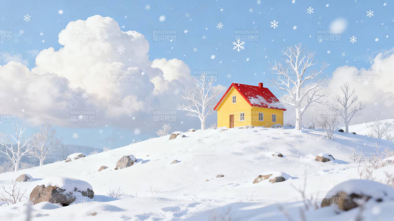 雪中小屋 冬日童话图片