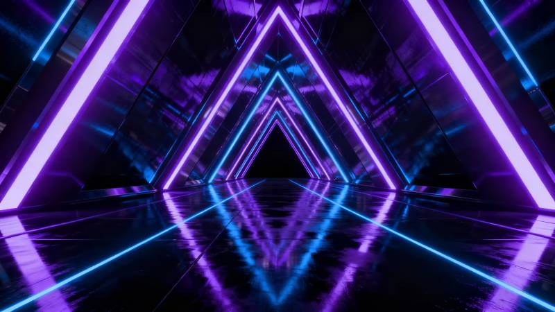 霓虹三角隧道 紫光幻境图片