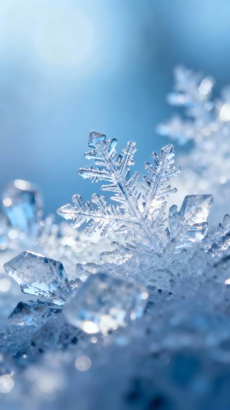 冰晶雪花 冬日微光图片