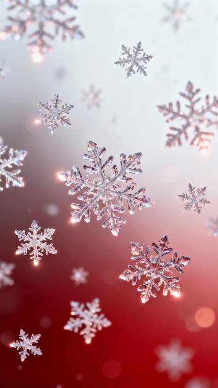 雪花纷飞 红白梦幻冬景图片