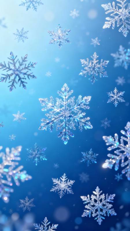 雪花飞舞 冬日梦幻蓝图片