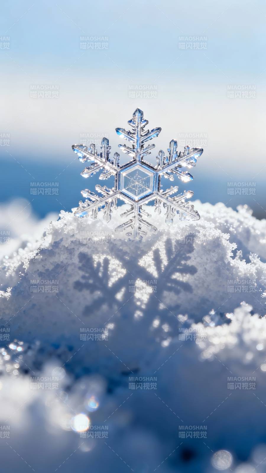 雪花晶莹 雪影斑驳图片