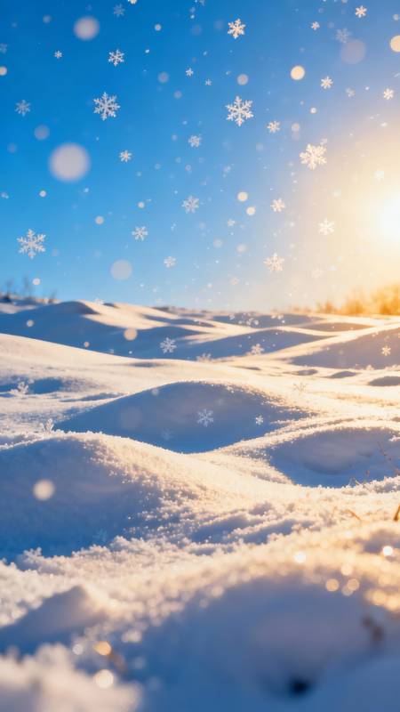雪落暖阳 冬日静美图片
