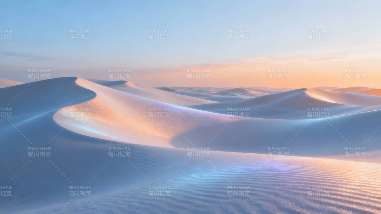 沙海晨曦 柔光如缎图片