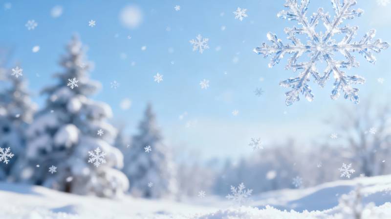 雪落松林 晶莹世界图片