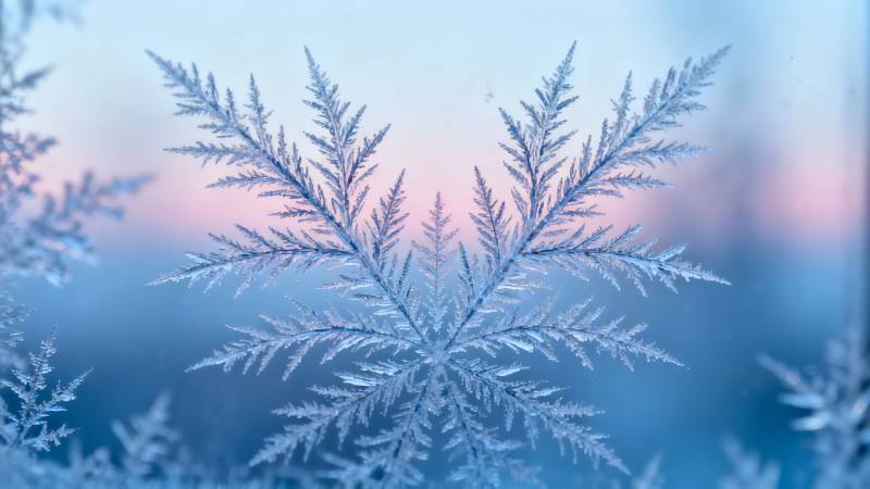 冰晶雪花 冬日梦幻之美图片