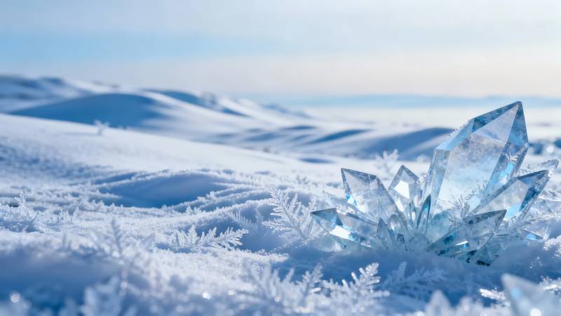 雪晶绽放 冰蓝梦境图片
