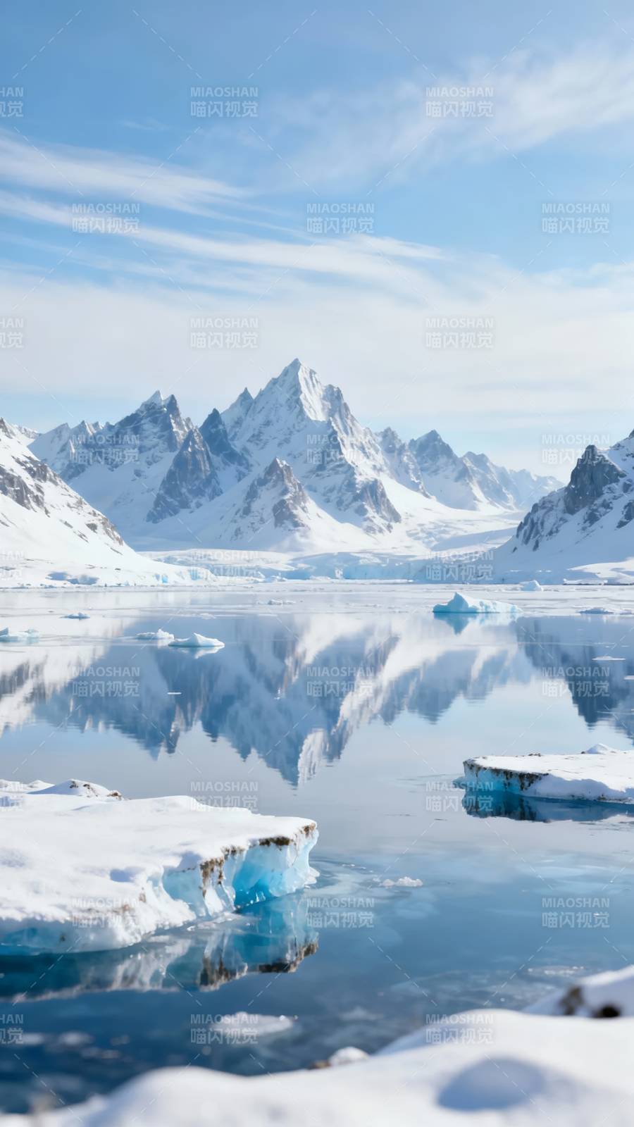 雪山倒影 冰海静美图片