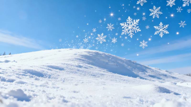 雪落晴空 冬景如画图片