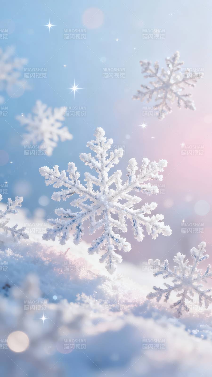 雪花飞舞 梦幻冬日仙境图片