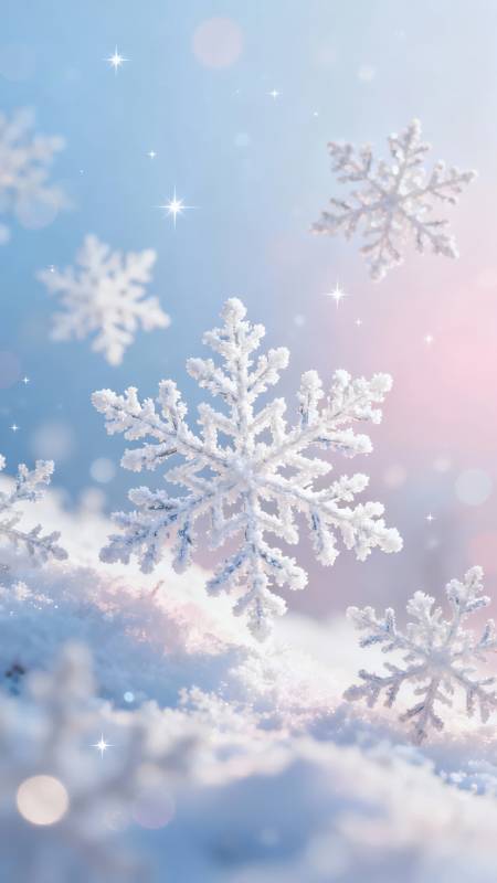 雪花飞舞 梦幻冬日仙境图片