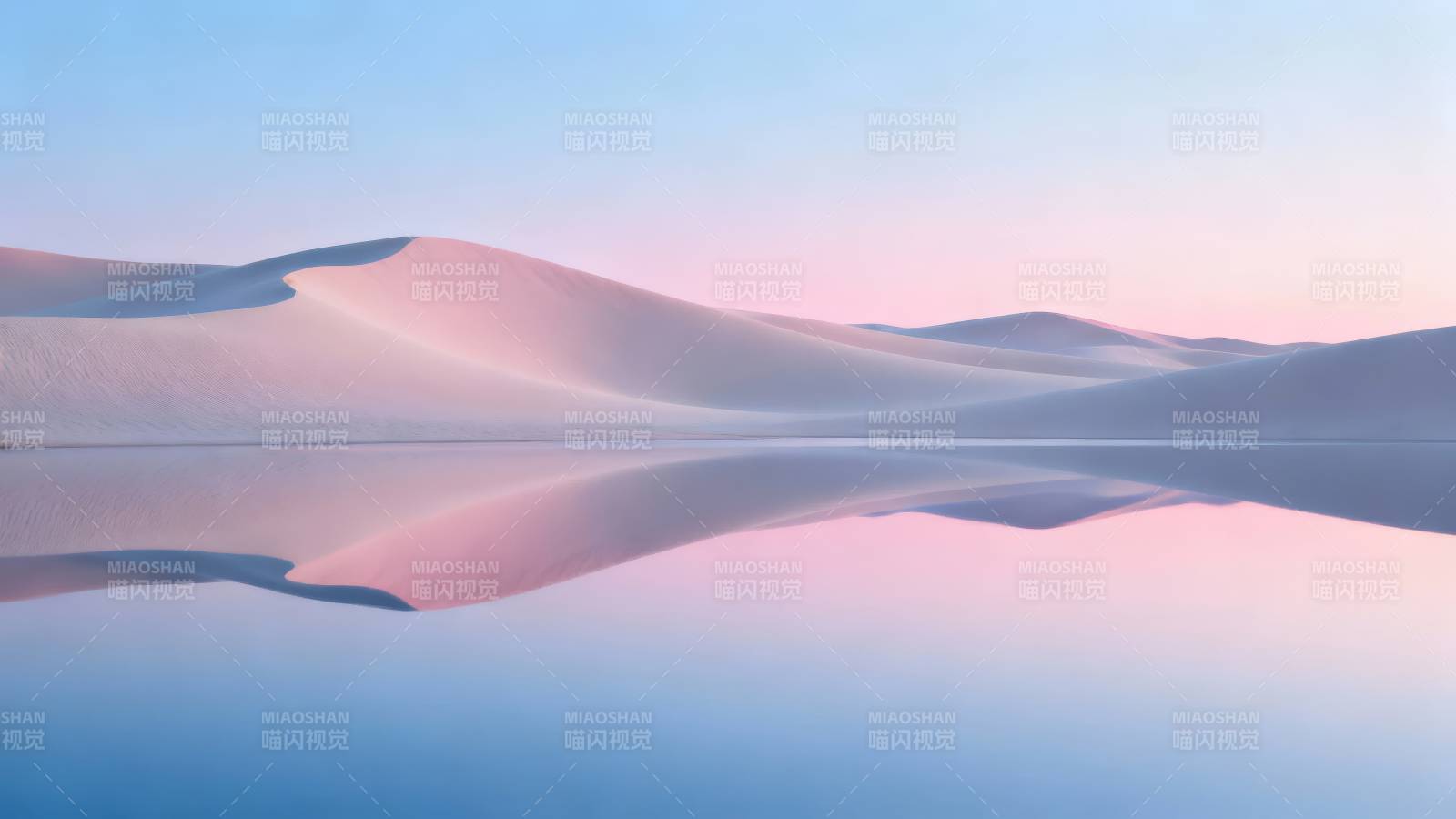 沙海镜像 粉蓝梦境图片