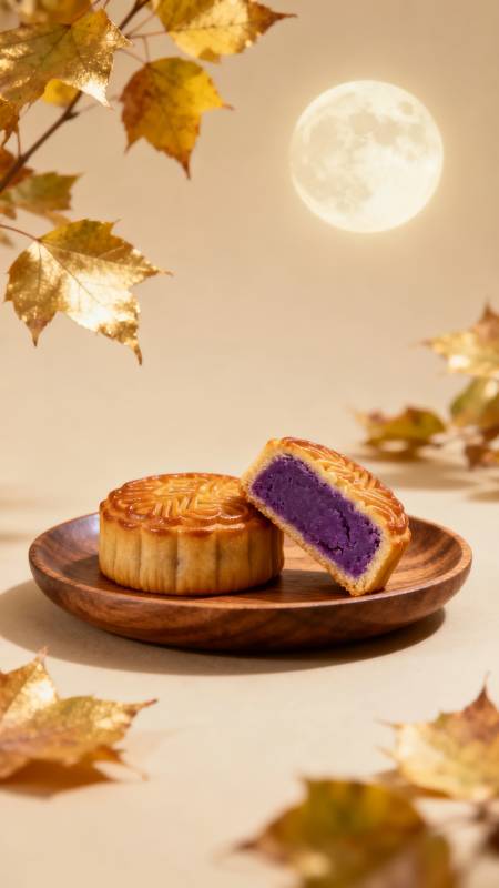 月满中秋 紫薯月饼香图片