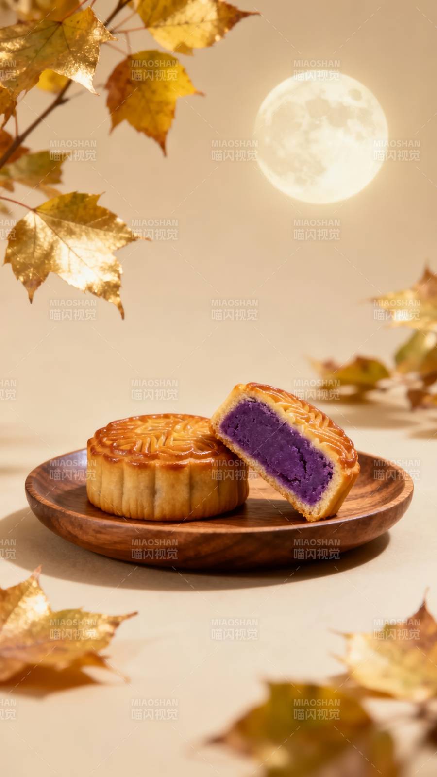 月满中秋 紫薯月饼香图片