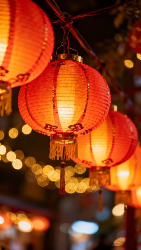 红灯笼夜 暖意融融图片
