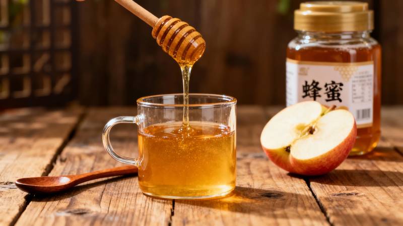 蜂蜜滴入茶杯 秋日暖饮图片