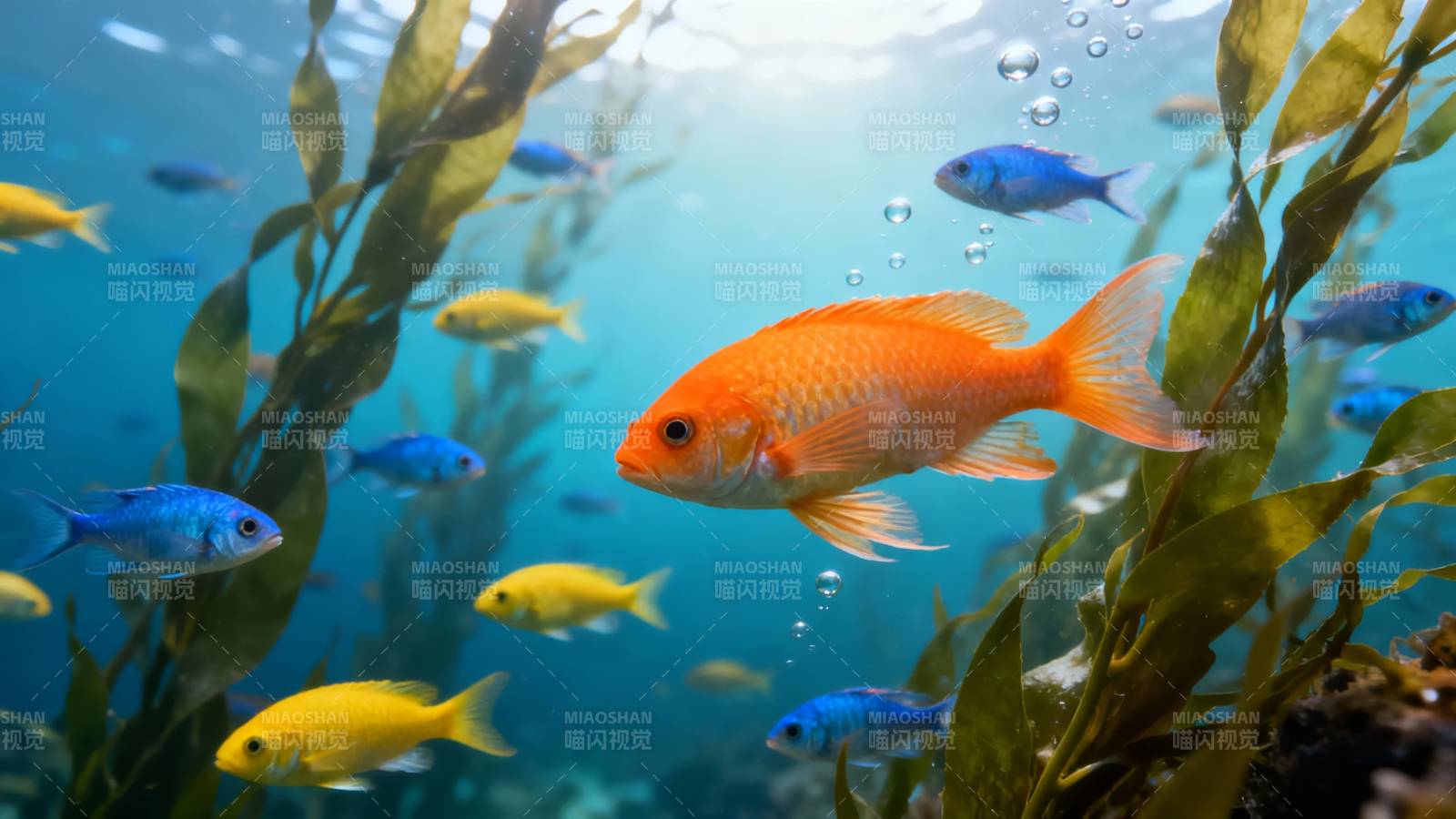 海底鱼群游弋 色彩斑斓图片