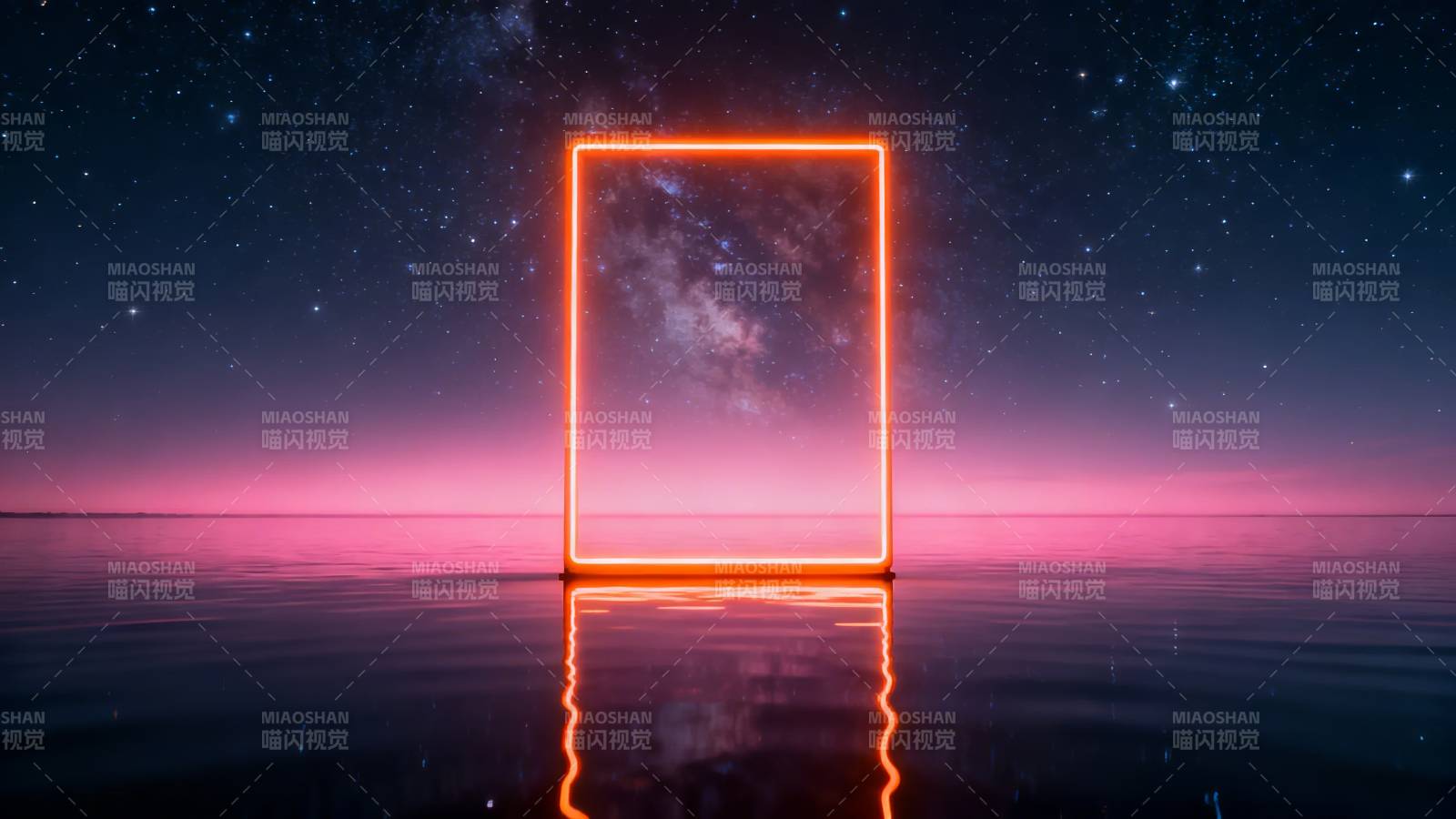 霓虹门映星河夜图片
