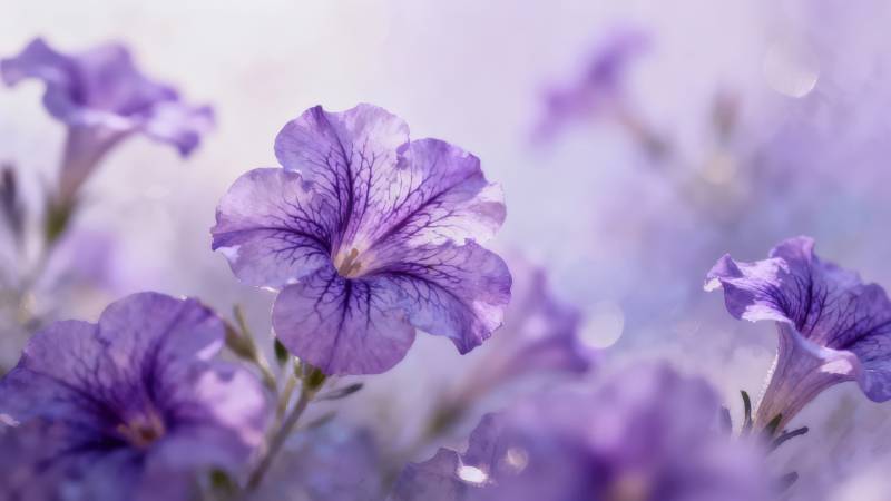 紫花轻舞 梦幻柔光图片