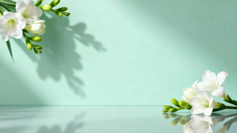 白花绿影 清新静谧图片