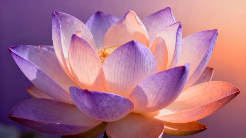 紫粉莲花 柔美绽放图片