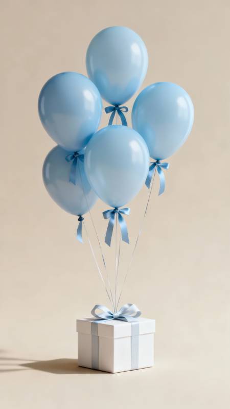 蓝气球系礼盒 清新治愈风图片