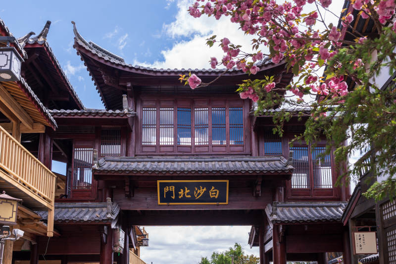 白沙古镇北门 古韵花影图片