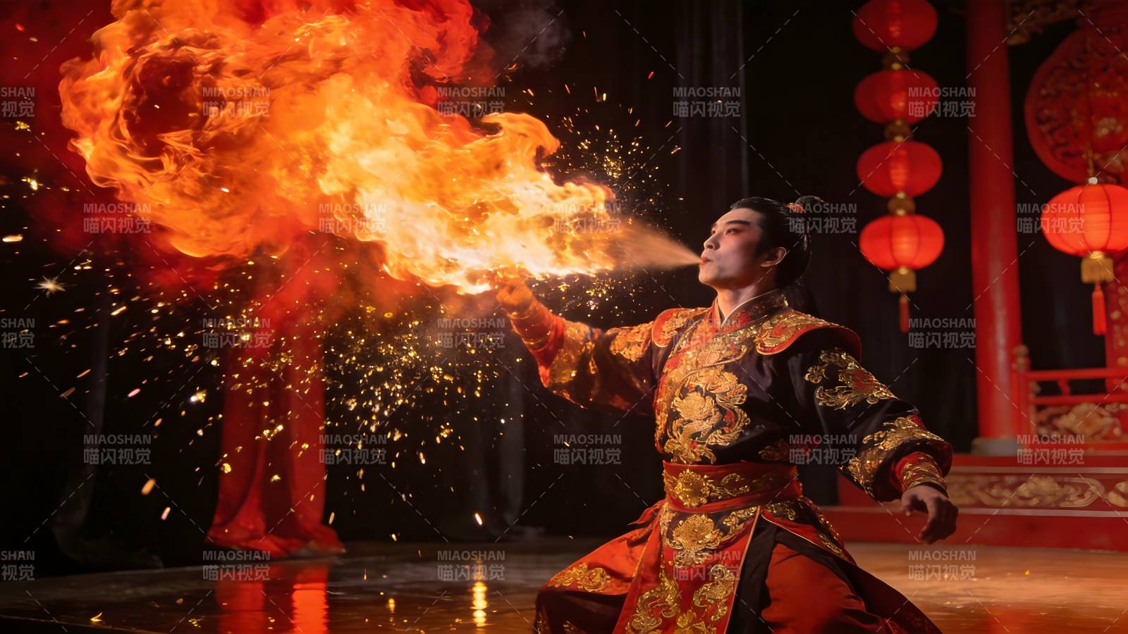 火龙吐焰 古装表演震撼登场图片